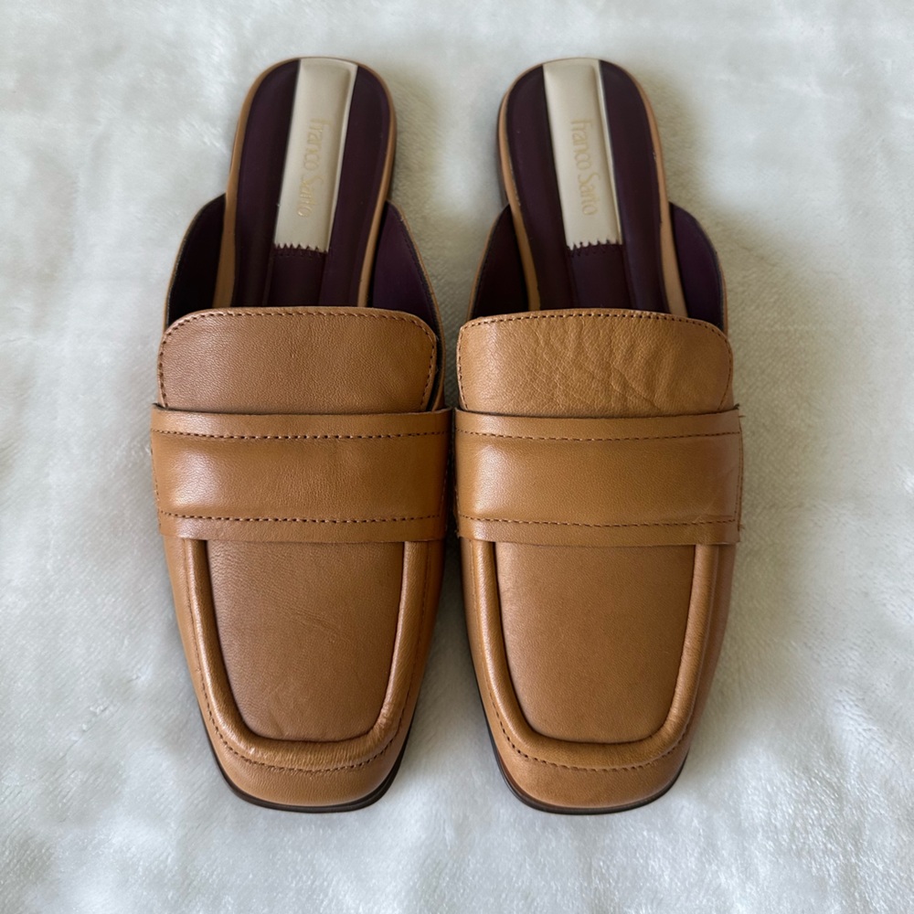 Franco Sarto Tan Leather DUVAL Mule Slide 7
